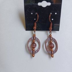 Handmade Cats Eye Glass Earrings 