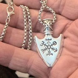Viking Triangle Spearhead Pendant Necklace