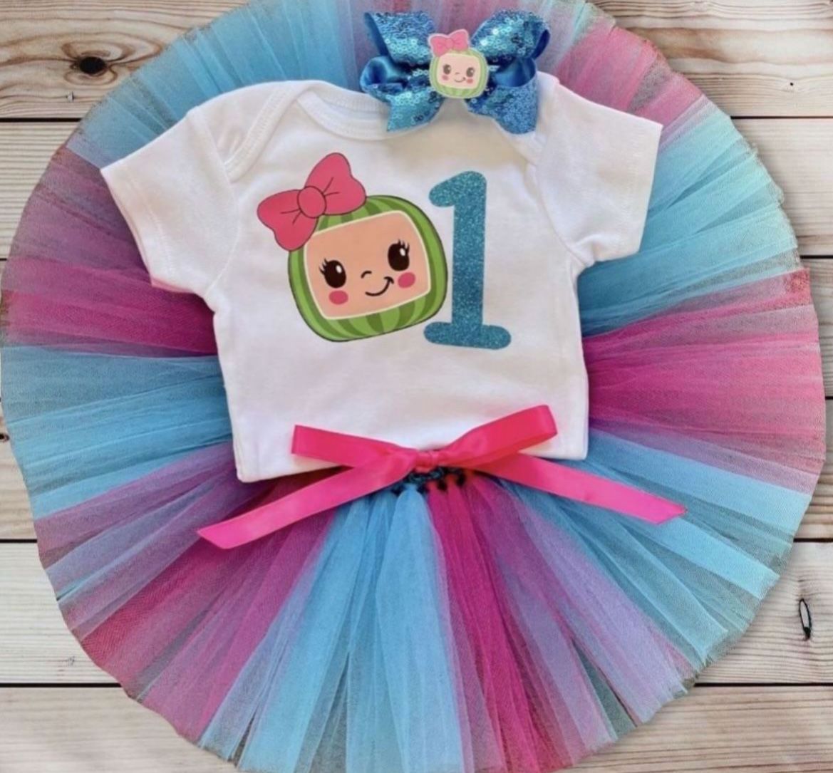 6-9 Months Personalized CoComelon 🍉 1st Birthday Outfit 