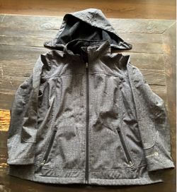 Gray Softshell Zip-Up Hooded Jacket ( women XL)