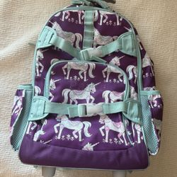 Pottery Barn Rolling Backpack Unicorns