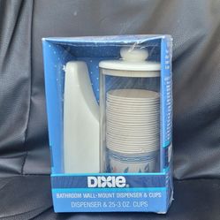 Vintage Dixie Bathroom Wall Mount Cup Dispenser With Cups 1988 New In Box  NOS
