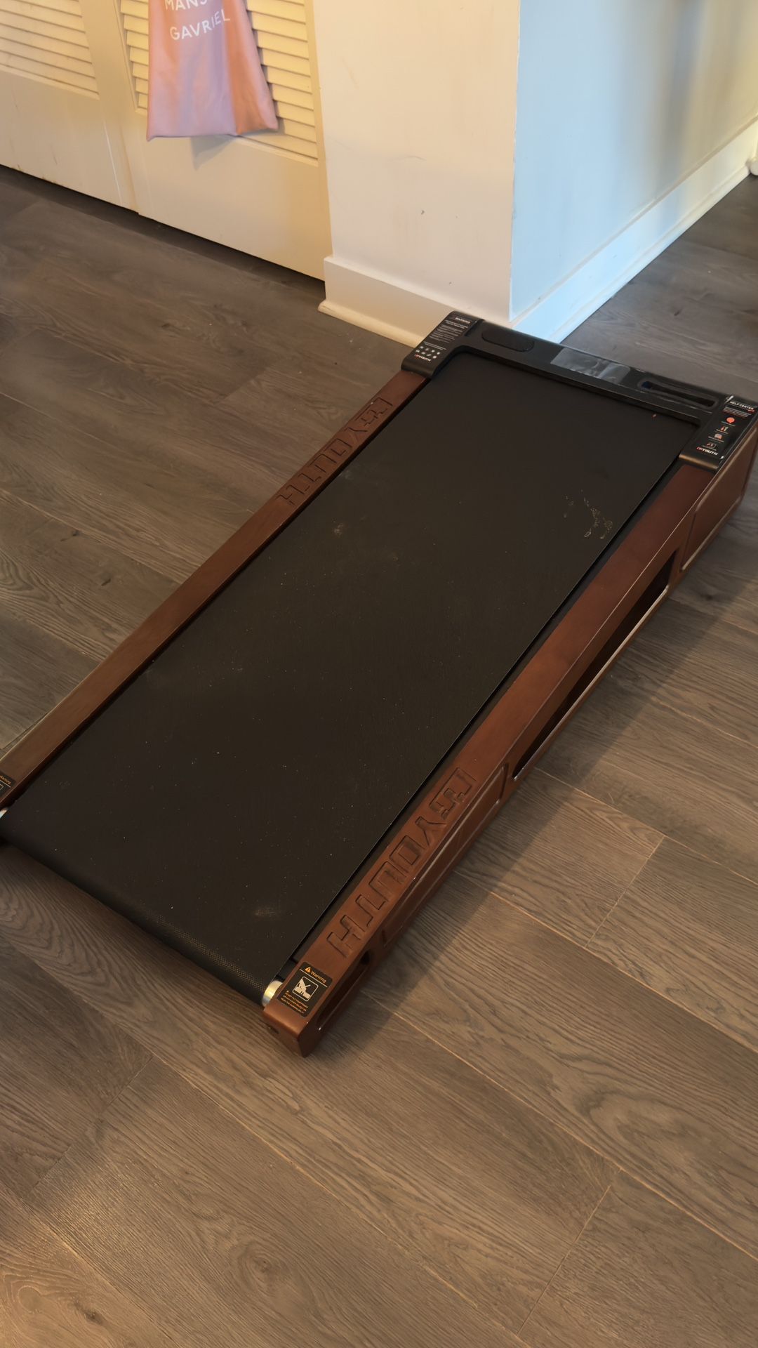 GOYOUTH Under Desk Treadmill – Walnut Wood, Compact + Like New