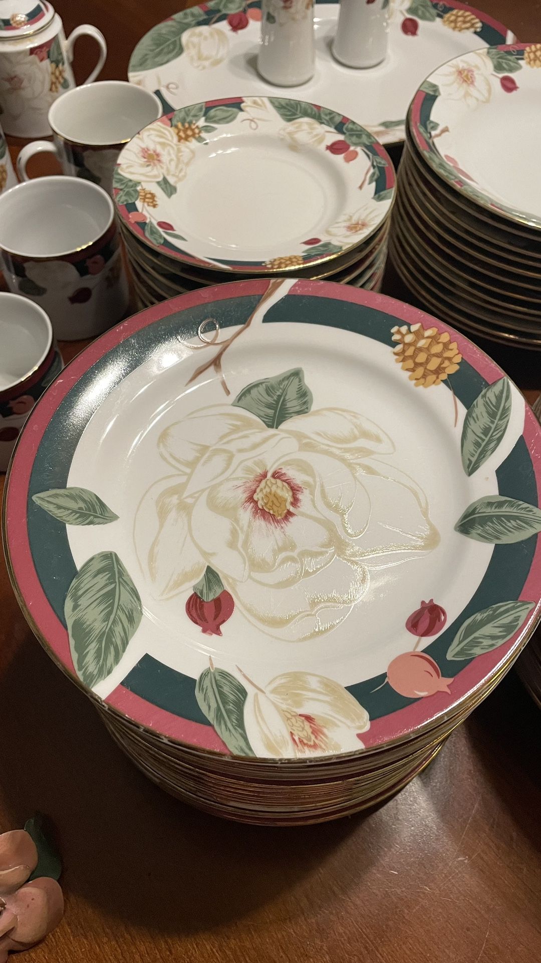 Magnolia Dishes Fine China Gold Rim