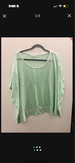 Mint knit blouse
