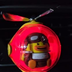 Refillable Cartoon Light-up Car Air Freshener Clip, Duck in Helicopter
