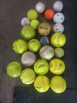 Mixed Lot of Softballs and Practice Balls