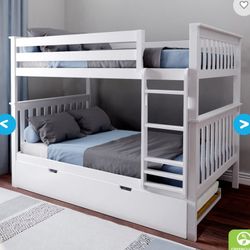 Full Over Full Bunk Bed With Trundle 