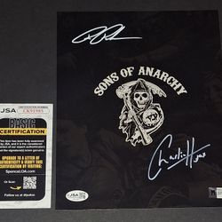 🔥 Charlie Hunnam and Ron Perlman autographed 8x10 JSA COA 🔥