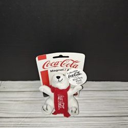 Coca Cola Vintage Collectible Bean Bag Plush Magnet With Red Scarf New 1999