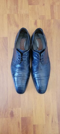 Mezlan Blue Lizard Skin Shoes Mens 11.5