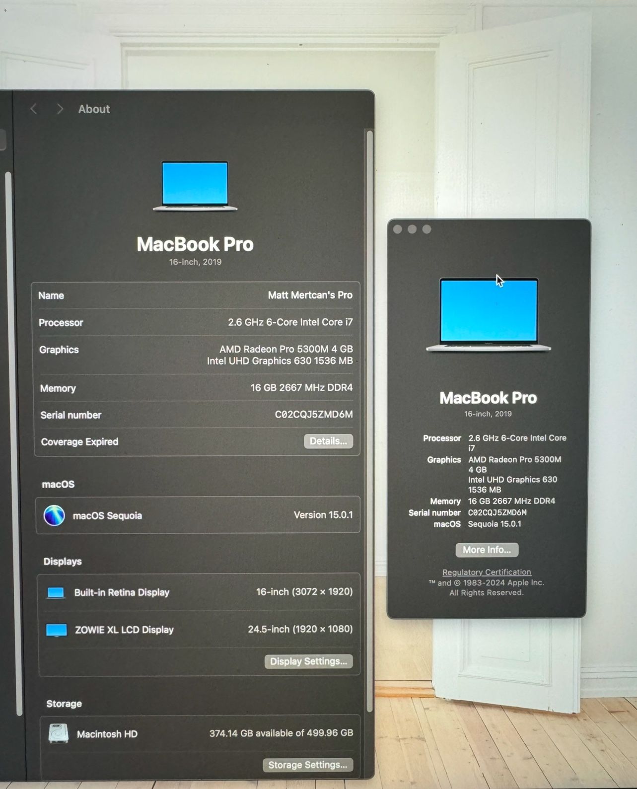 2019 Macbook Pro 16”