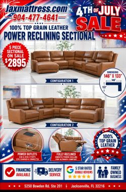 New reclining leather sectional