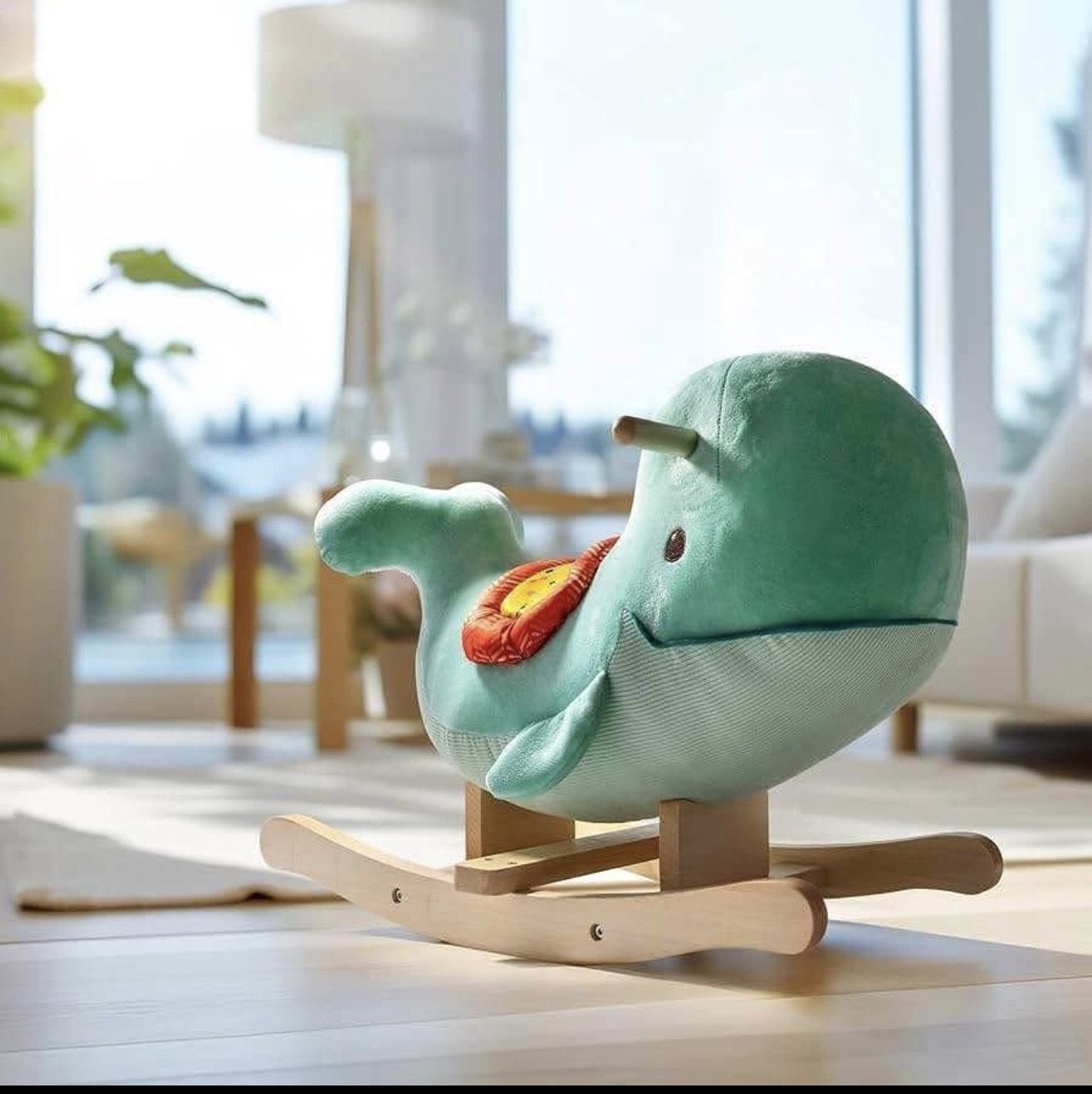 https://offerup.com/redirect/?o=Qi5Ub3lz Whale Rocker Echo Wooden Ride-Rocking Toy For Toddlers 