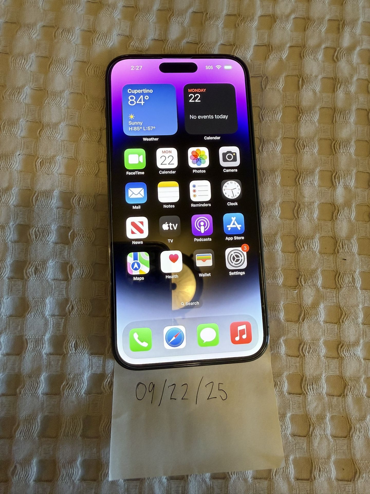 iPhone 14 Pro Max (512GB, MINT, UNLOCKED, PURPLE 100% BATTERY HEALTH)