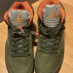 Air Jordan 5 Army Olive/Orange Size 13