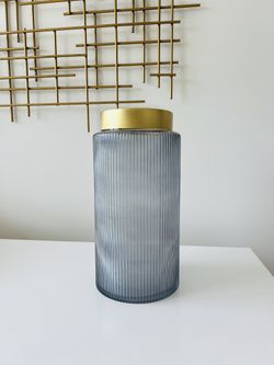 Glass Flutted Vase - New