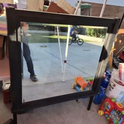Rustic Gray Dresser Mirror 