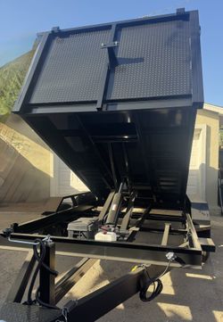 New Scissor Lift Hydraulic Dump Trailer with Ramps 