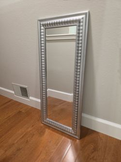 Silver Framed Mirror – Beaded Detail