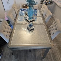 Table With  Chairs And Bench 