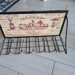 Deco 79 Vintage Metal Wall Wine Rack, 25"W x 14"H, Black

