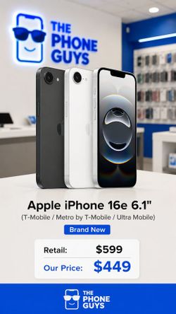 Apple - iPhone 16e 6.1" (T-Mobile Locked) (Premium Pre-owned) / 128GB| $1 Down | Payment plan available