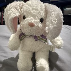 Hallmark Easter Bunny Rabbit Plush Stuffed Animal Toy Plaid Bow 9" Vintage
