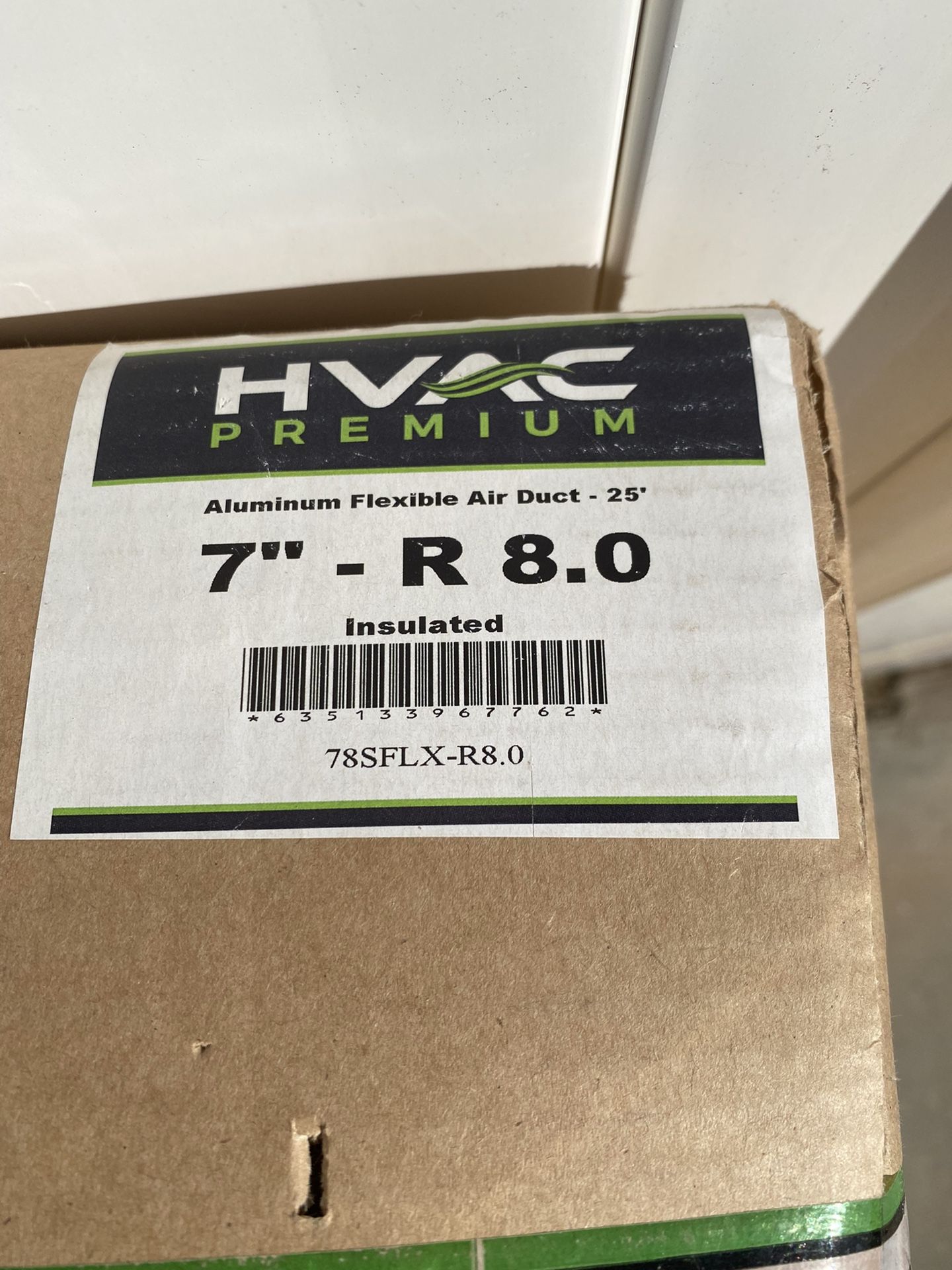 HVAC 7” Inch Insulated Aluminum Air Duct 25 Ft