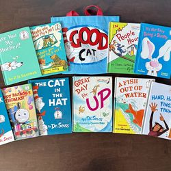 📚✨ Dr. Seuss & Classic Kids Book Bundle ✨📚 11 Hardcover Books + “The Cat” Tote 👜🐱