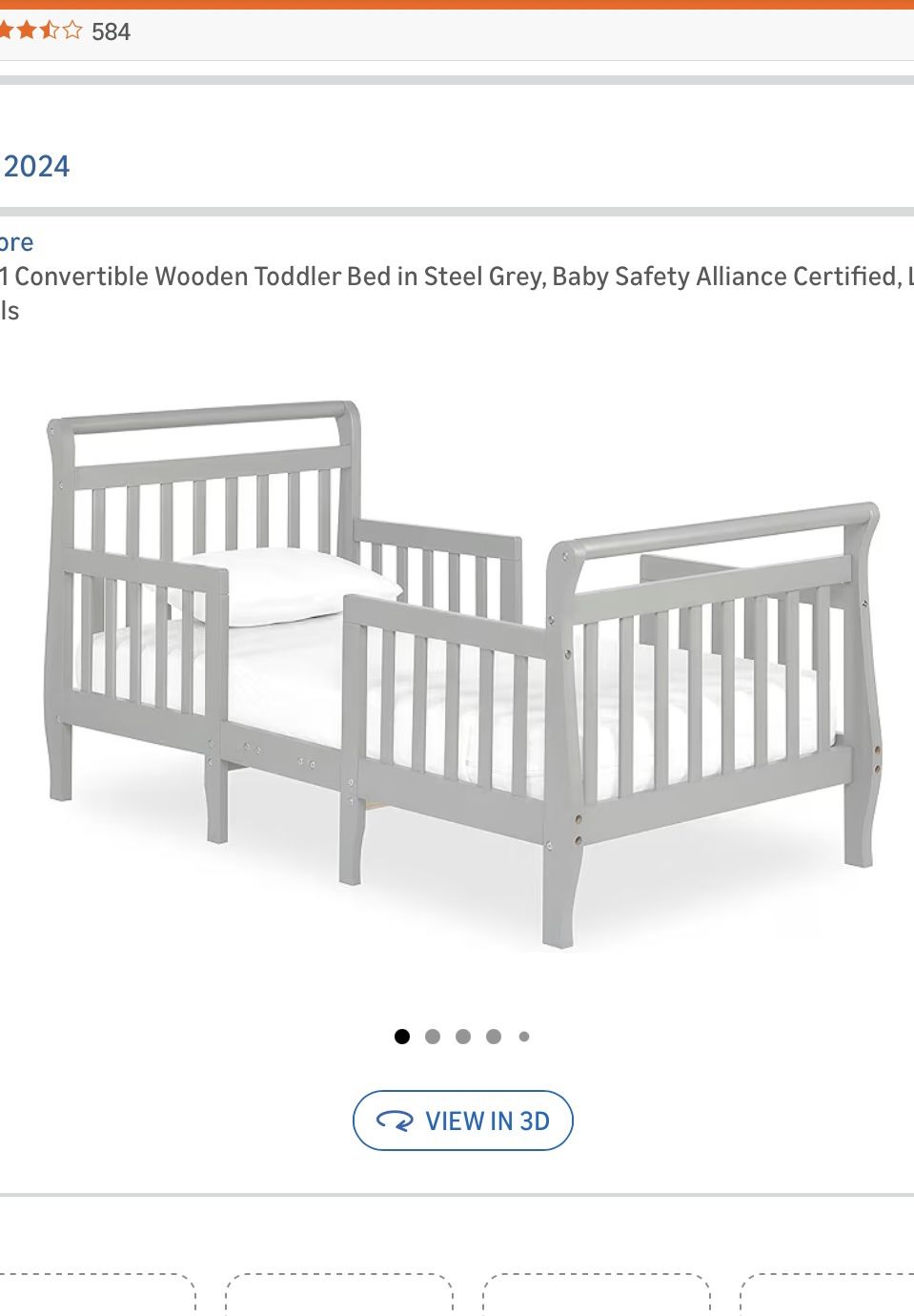 Toddler 3-1 Convertible Wooden Bed, Mattress, Bed Set