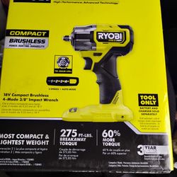 RYOBI ONE+ HP 18V Compact Brushless 4-Mode 3/8" Impact Wrench (Tool Only). 