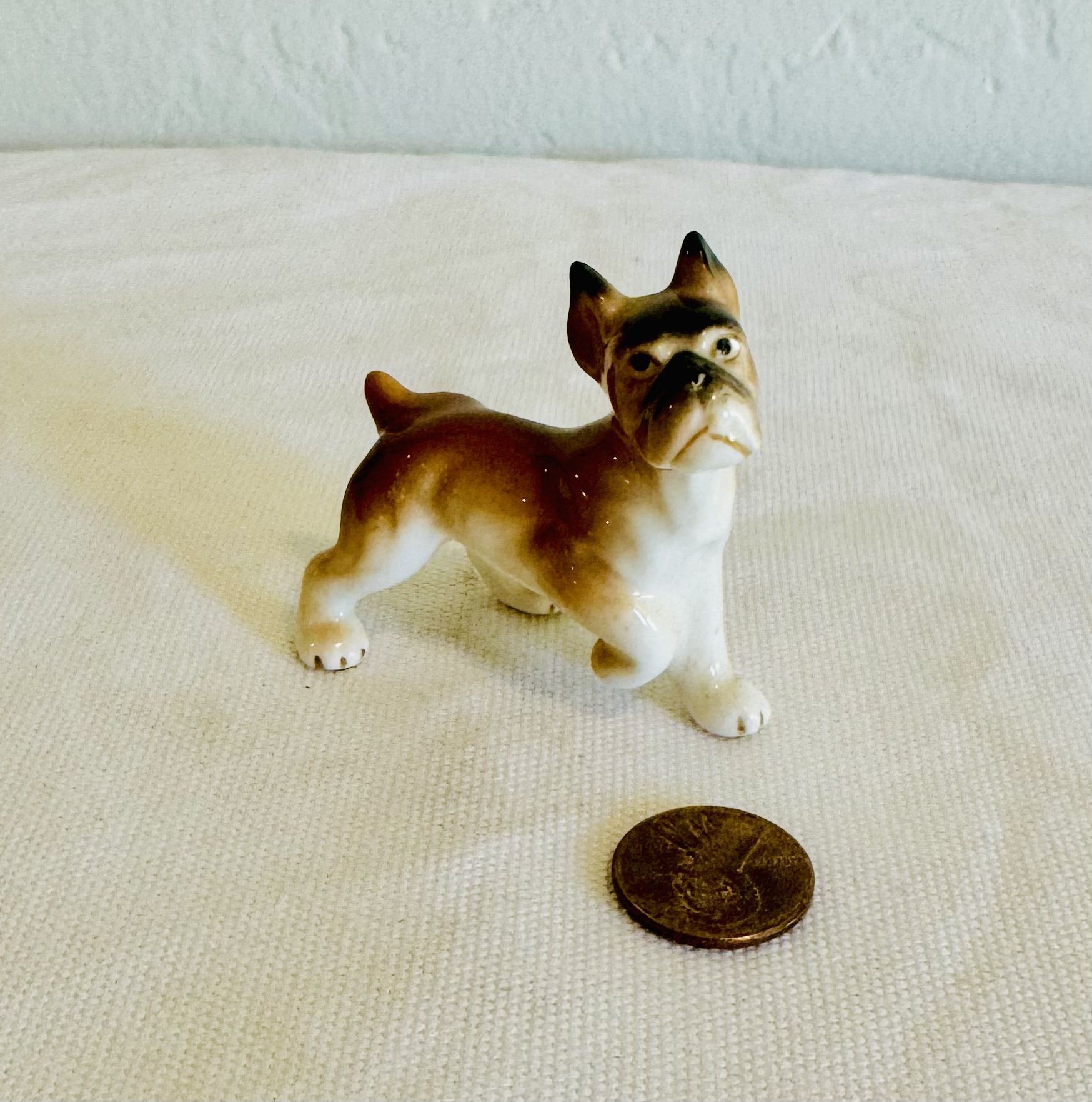 vintage bone china bulldog miniature figurine