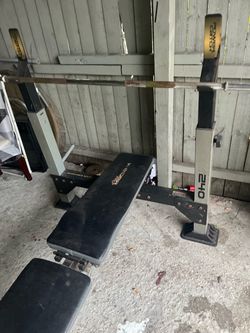 Gym bench  and bar