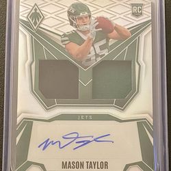 2025 Panini Phoenix Mason Taylor Dual Rookie Patch Autograph Silver #123/149