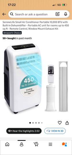 SereneLife Portable Air Conditioner 10,000 BTU