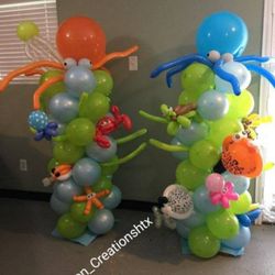 Under The Sea , Baby Shark , Sponge Bob. Balloon Columns