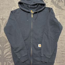 Navy Blue Men’s Size Medium Carhartt Zip Up Hoodie