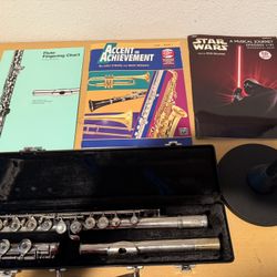 Flute With Stand And Three Books
