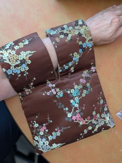 Japanese Cherry Blossom Brown Wristlet Bag