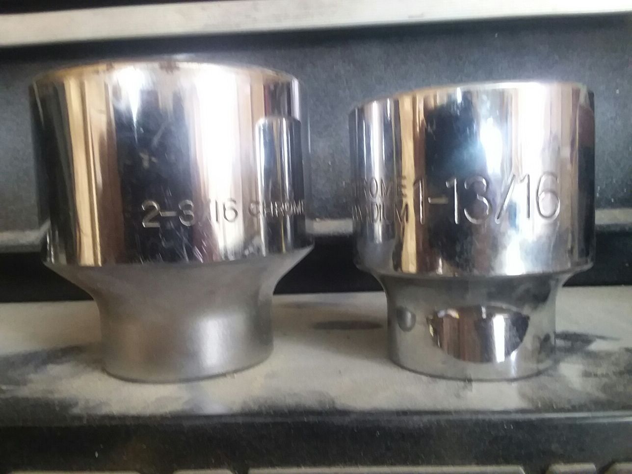 Truck sockets/ 1 13/16. 2 3/16