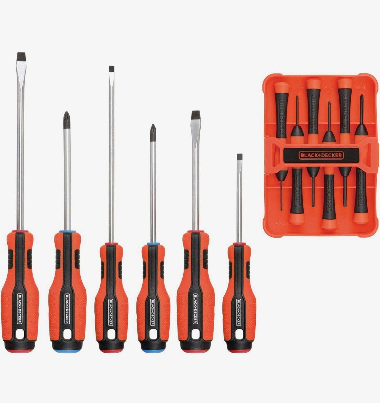 NEW IN BOX BLACK+DECKER Magnetic Screwdriver Set, Phillips, Flat Head, and Precision Screwdrivers, 12-Piece (BDHT65002)