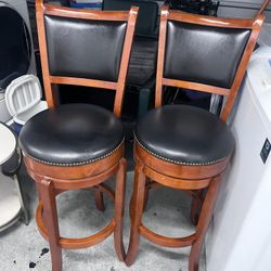 All Wood Bar Stools Good Conditions Really Firm 