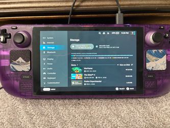 Valve Steam Deck 2TB NVMe Upgraded - Custom Atomic Purple Shell Swap (Clear LCD)