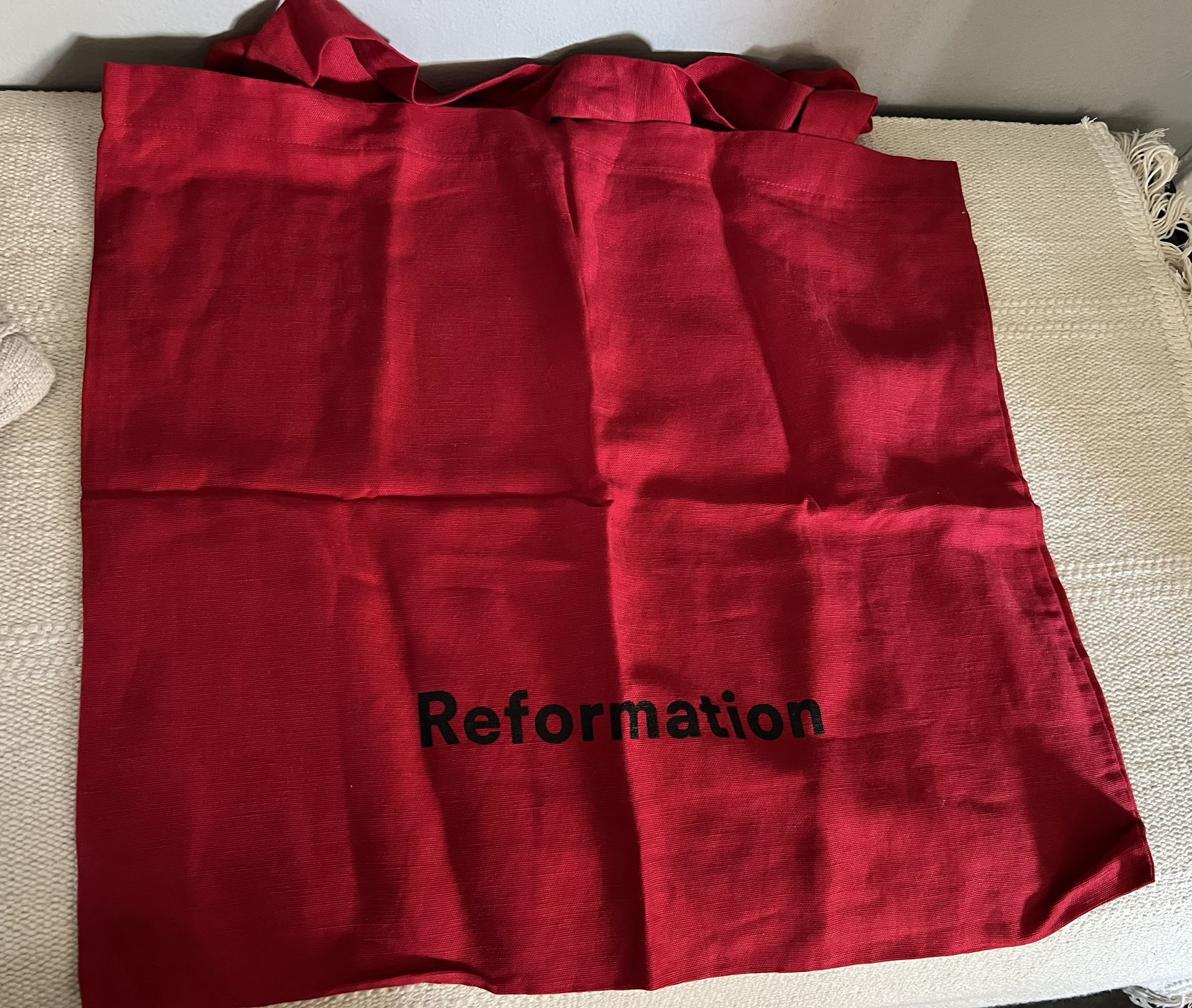 Reformation Bag Red Canvas Tote
