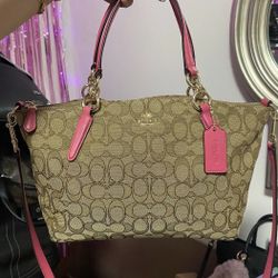 Coach Canvas And Pink Purse