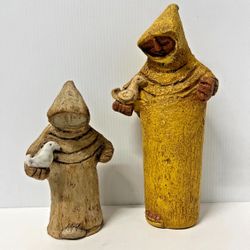 Vintage Mid Century Handmade Nun / Monk Sculptures