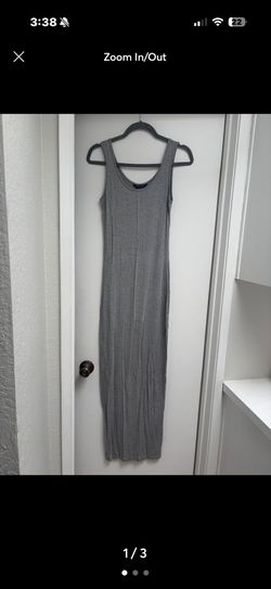 Gray Sleeveless Maxi Tank Dress