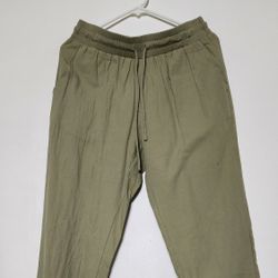 NWT Women's Olive Green Elastic Top Pants Size L