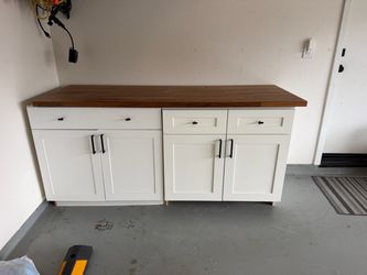Cabinets and butcher block top - all separate